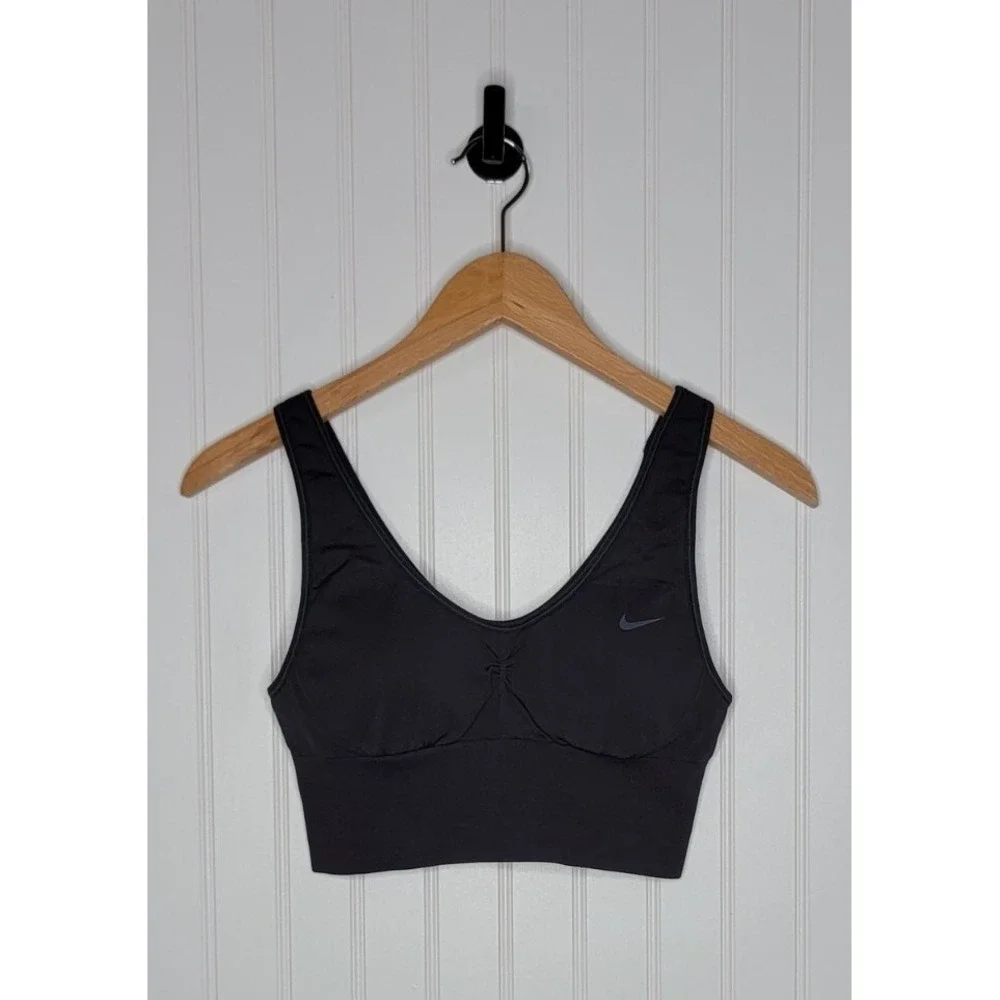 Nike Seamless Light Impact Sports Bra Black Women's Size Medium Removable Pads